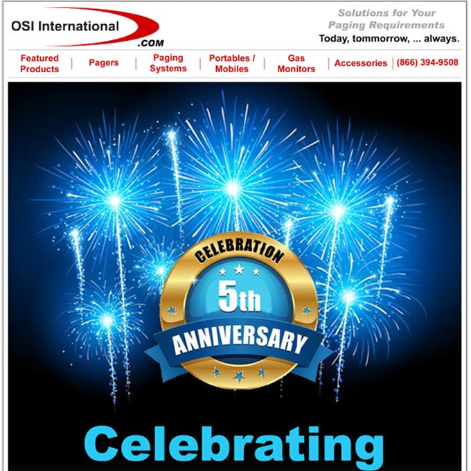 OSI International Celebrating 5 Years of WatchDog Pagers