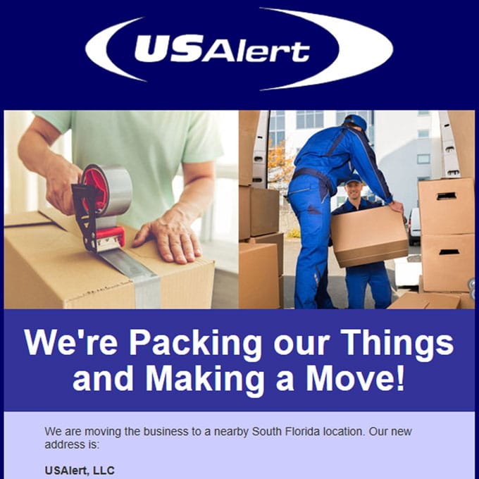 USAlert We Are Moving Notice