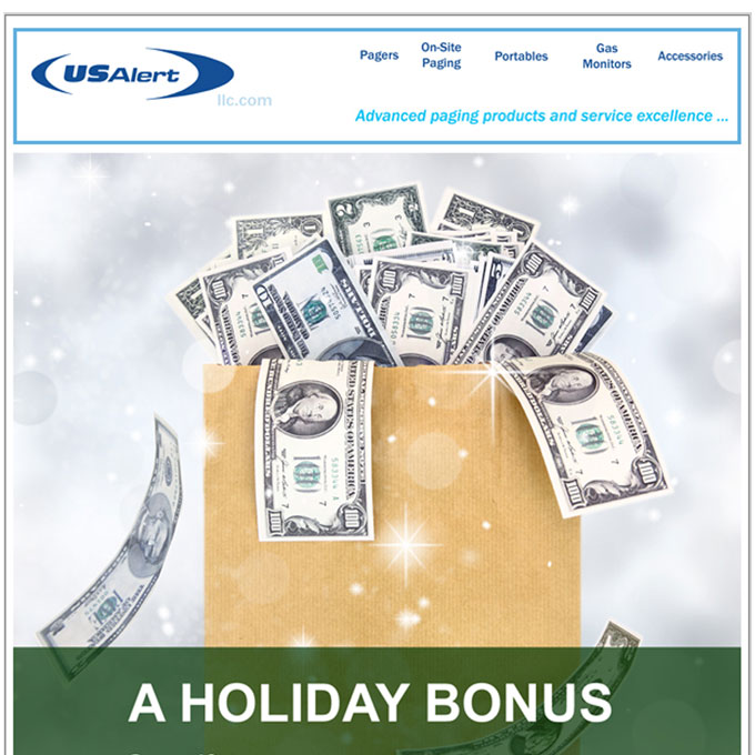 USAlert Holiday Bonus Campaign