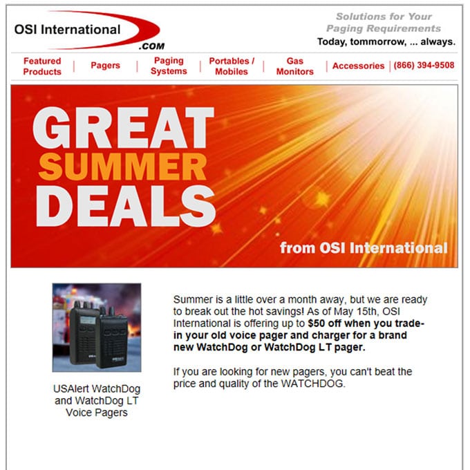 OSI International Summer Deals Campaign