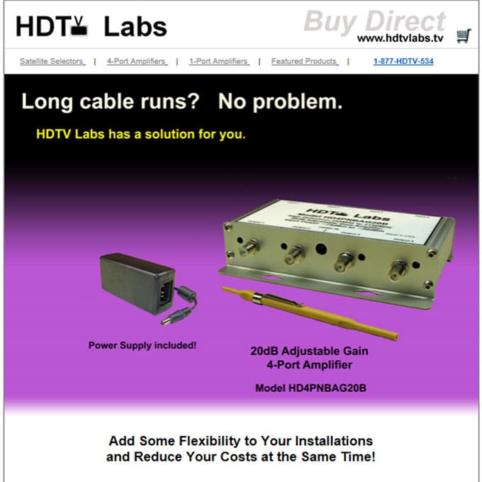 HDTV Labs 20dB Adjustable Gain Amplifier