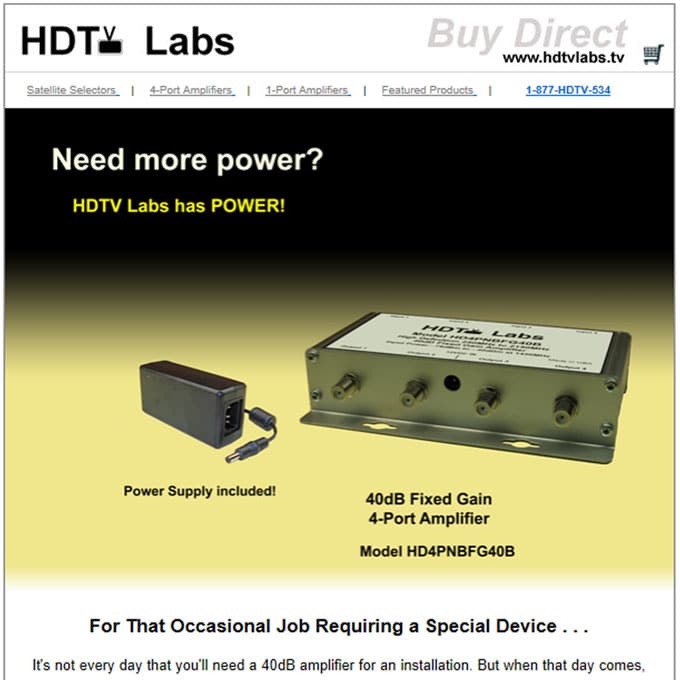 HDTV Labs 40dB Fixed Gain Amplifier
