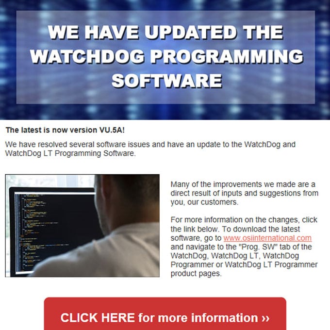 WatchDog Software Update Notice